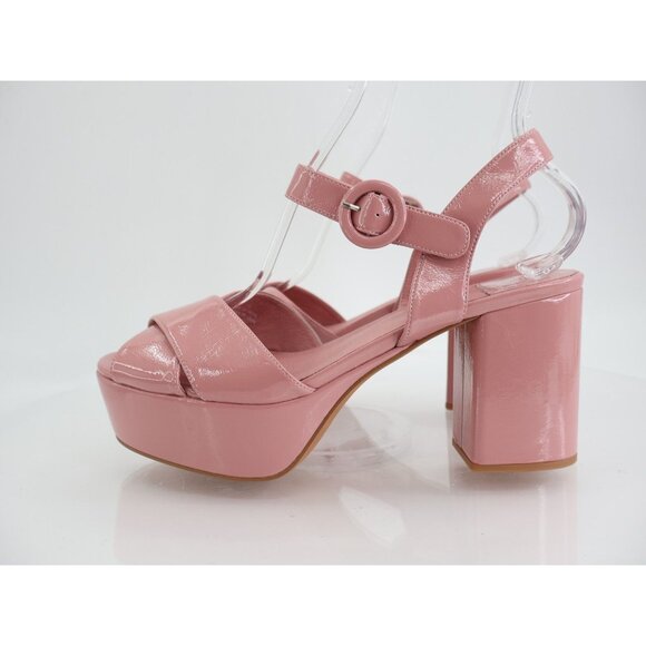 Jeffrey Campbell Platz Sandal Dusty Pink Patent Leather Platform Heels Chunky 10 - Picture 6 of 14